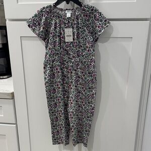 Crewcuts Purple and Green Floral Romper - Size 2T